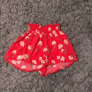 flowy red shorts